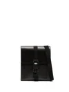 Makavelic Embossed-logo Leather Shoulder Bag In Black