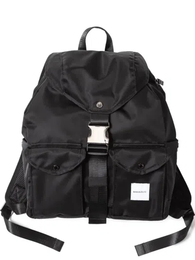 Makavelic Logo-patch Backpack In Schwarz
