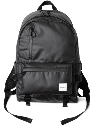 Makavelic Logo Patch Backpack In Schwarz