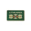 Make Heads Turn Gold / Green Magnet Post Stamp Lithuania In Multi