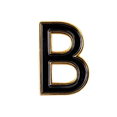 Make Heads Turn Women's Black Enamel Letter B Pin