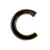 Make Heads Turn Women's Black Enamel Letter C Pin In Black