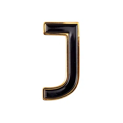 Make Heads Turn Women's Black Enamel Letter J Pin