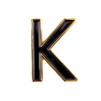Make Heads Turn Women's Black Enamel Letter K Pin