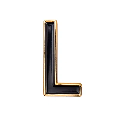 Make Heads Turn Women's Black Enamel Letter L Pin