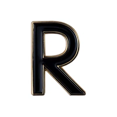 Make Heads Turn Women's Black Enamel Letter R Pin