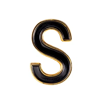 Make Heads Turn Women's Black Enamel Letter S Pin