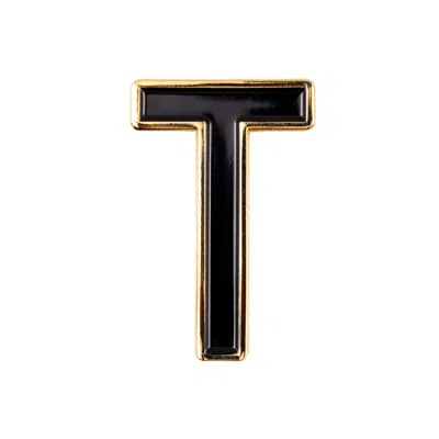 Make Heads Turn Women's Black Enamel Letter T Pin