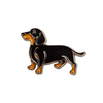 Make Heads Turn Women's Black Enamel Pin Dachshund