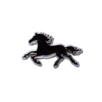 Make Heads Turn Women's Black Enamel Pin Running Horse