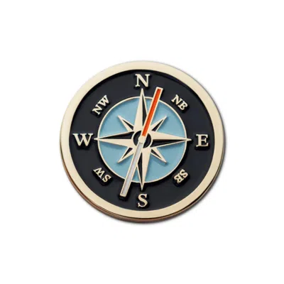 Make Heads Turn Women's Black / Gold Enamel Pin Compass In Multi