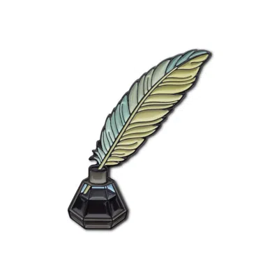 Make Heads Turn Women's Black / Gold Enamel Pin Quill Feather & Ink In Multi