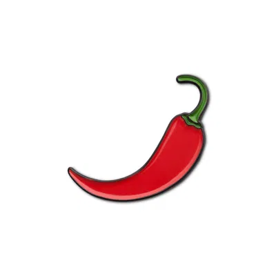 Make Heads Turn Women's Black / Green / Red Enamel Pin Red Chili Pepper In Multi