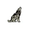 Make Heads Turn Women's Black / Grey Enamel Pin Howling Wolf In Gray