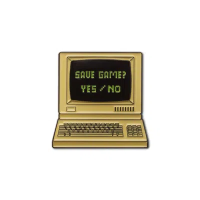 Make Heads Turn Women's Black / Neutrals / Green Enamel Pin Old Computer