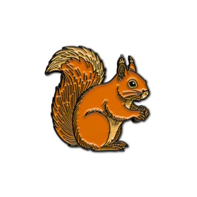 Make Heads Turn Women's Black / Orange Enamel Pin Squirrel