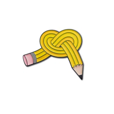 Make Heads Turn Women's Black / Yellow Enamel Pin Creative Block In Multi