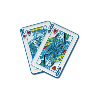 Make Heads Turn Women's Blue / Red / White Enamel Pin King & Queen Playing Cards