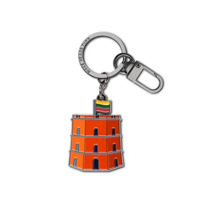 Make Heads Turn Women's Brown / Gold Enamel Keychain / Bag Charm Gediminas Castle In Multi