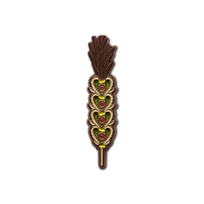 Make Heads Turn Women's Brown / Yellow Enamel Pin Verba In Multi