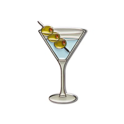 Make Heads Turn Women's Enamel Pin Martini With Olives In Multi