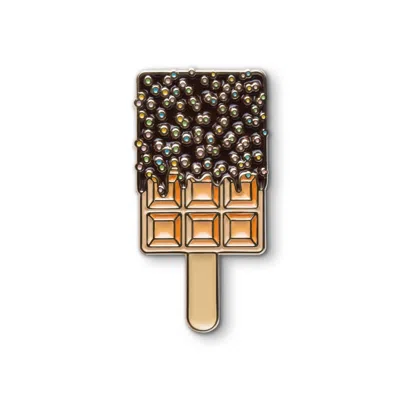 Make Heads Turn Women's Enamel Pin Seaside Waffle In Metallic