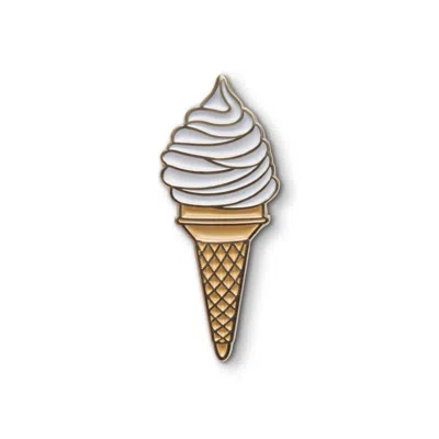 Make Heads Turn Women's Enamel Pin Soft Ice Cream In Gold