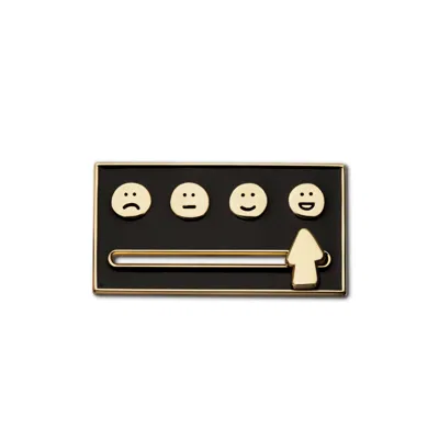 Make Heads Turn Women's Gold / Black Enamel Sliding Pin "mood Meter" In Multi
