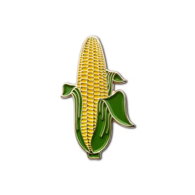 Make Heads Turn Women's Gold / Green / Yellow Enamel Pin Corn In Multi