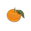 Make Heads Turn Women's Gold / Orange Enamel Pin Tangerine In Orange