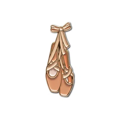 Make Heads Turn Women's Gold / Pink Enamel Pin Pointe Shoes In Multi