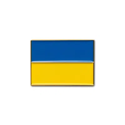 Make Heads Turn Women's Gold / Yellow / Blue Enamel Pin Flag Of Ukraine In Multi