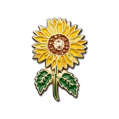 Make Heads Turn Women's Gold / Yellow Enamel Pin Ukrainian Sunflower