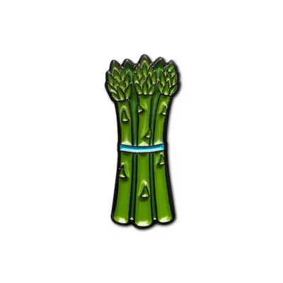 Make Heads Turn Women's Green / Blue Enamel Pin Asparagus In Multi