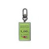 Make Heads Turn Women's Green Enamel Carabiner Keychain Bus Ticket