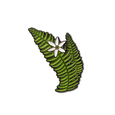 Make Heads Turn Women's Green Enamel Pin Blossoming Fern