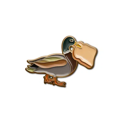Make Heads Turn Women's Green Enamel Pin Lucky Duck