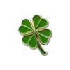 Make Heads Turn Women's Green / Gold Enamel Pin Lucky Clover