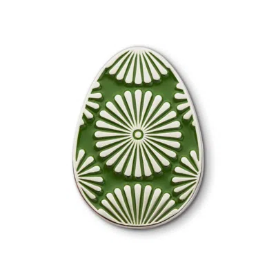 Make Heads Turn Women's Green / Silver Enamel Pin Easter Egg: Green