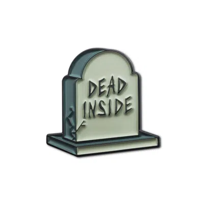 Make Heads Turn Women's Grey / Black Enamel Pin Dead Inside Tombstone In Multi