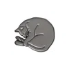 Make Heads Turn Women's Grey Enamel Pin Sleeping Cat In Gray