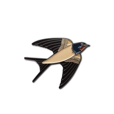 Make Heads Turn Women's Neutrals / Black Enamel Pin Barn Swallow