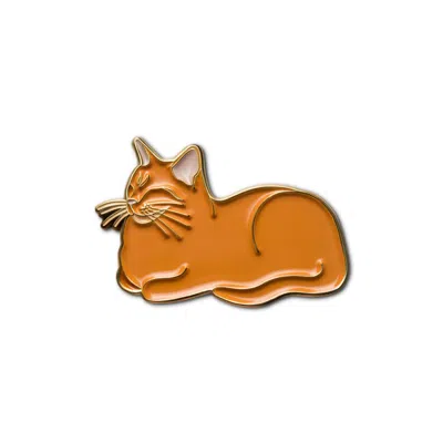 Make Heads Turn Women's Orange Enamel Pin Cat Loaf