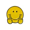 Make Heads Turn Women's Orange Enamel Pin Middle Fingers Up In Orange