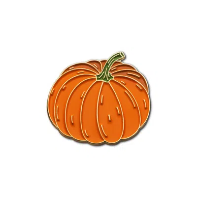 Make Heads Turn Women's Orange / Gold / Green Enamel Pin Pumpkin
