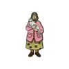 Make Heads Turn Women's Pink Enamel Pin Grandma & Cat In Pink