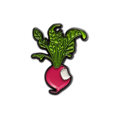Make Heads Turn Women's Pink / Green / Black Radish Enamel Pin In Multi