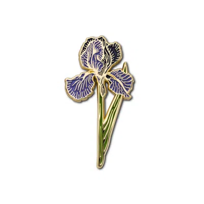 Make Heads Turn Women's Pink / Purple Enamel Pin Iris
