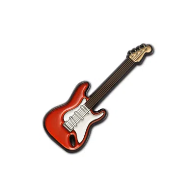 Make Heads Turn Women's Red / Black Enamel Pin Electric Guitar In Multi