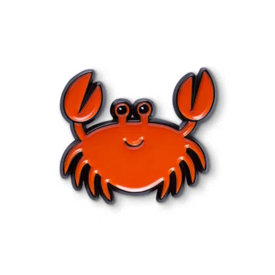 Make Heads Turn Women's Red Enamel Pin Happy Crab In Neutral